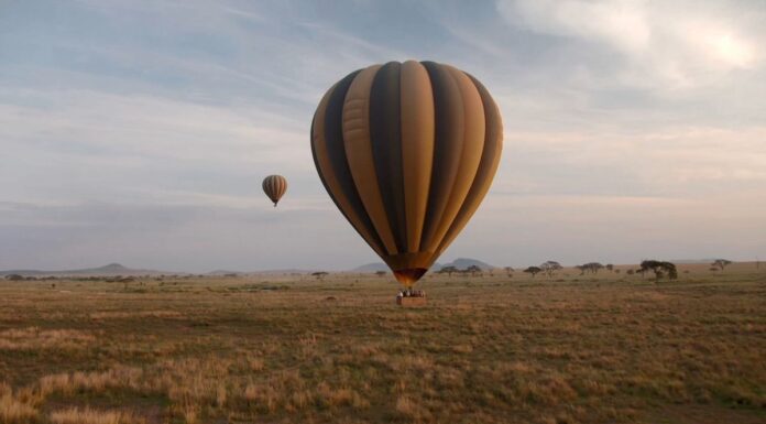 NSW 열기구, 전선에 충돌 후 2명 구조 A generic image of a hot air balloon above a field. (Nine)
