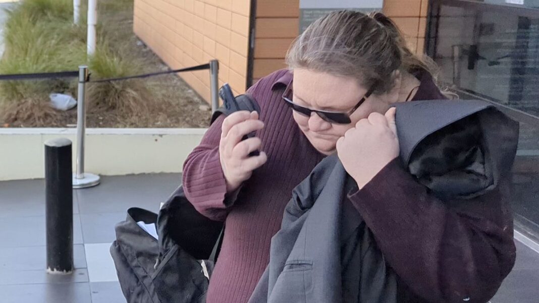 Kristy Lee Howell departs the Blacktown Local Court in Sydney, Monday, July 22, 2024. (AAP)