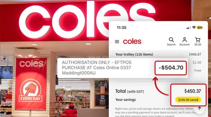Coles 구매자, 잘 알려지지 않은 규칙으로 인해 55달러의 추가 요금이 부과 돼 A Perth shopper has spoken out after being charged an extra $55 compared to what was on her online receipt from Coles. (Supplied)