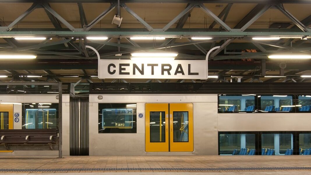 A man dressed in a Squid Games costume has been tasered inside a train at Sydney's Central Station. (Getty)