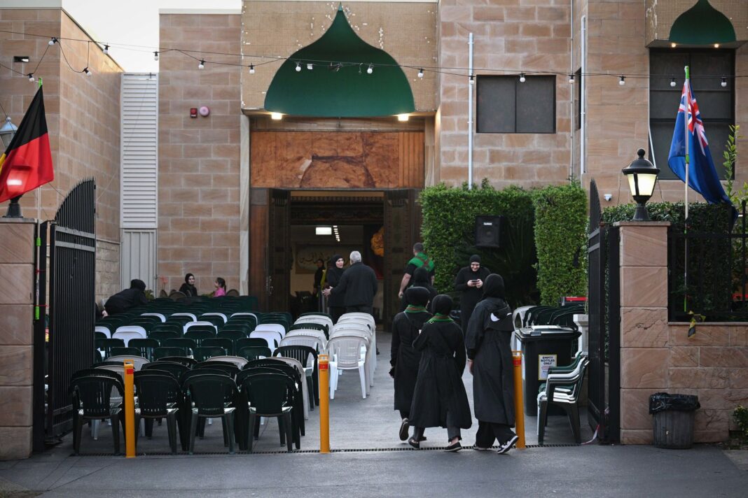 A memorial service was held for slain Hezbollah chief Hassan Nasrallah at Kingsgrove Mosque in Sydney. (SMH)