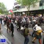 1.Organisers of the pro-Palestine rally told media they were not affiliated with the Hezbollah flag wavers. (Nine)