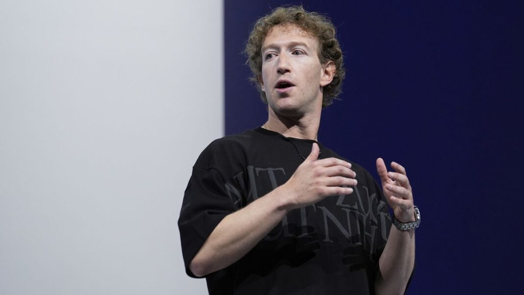 Meta CEO Mark Zuckerberg talks about the AR glasses during the Meta Connect conference last month. (AP PhotoGodofredo A Vásquez)