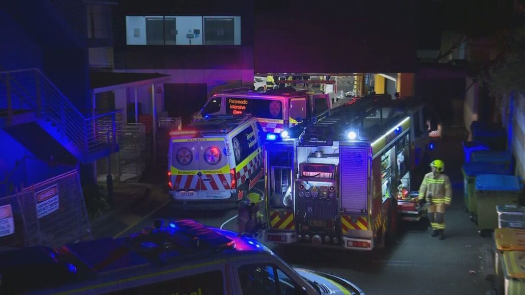 A﻿ 16-year-old boy is fighting for life after crashing down an embankment and into an underground car park in Sydney's south. (Nine)