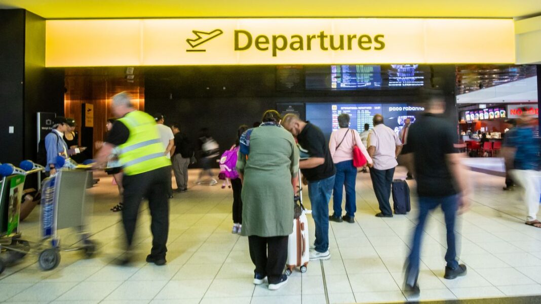 The flight landed at Melbourne Airport this morning where the woman was arrested. (The Age)