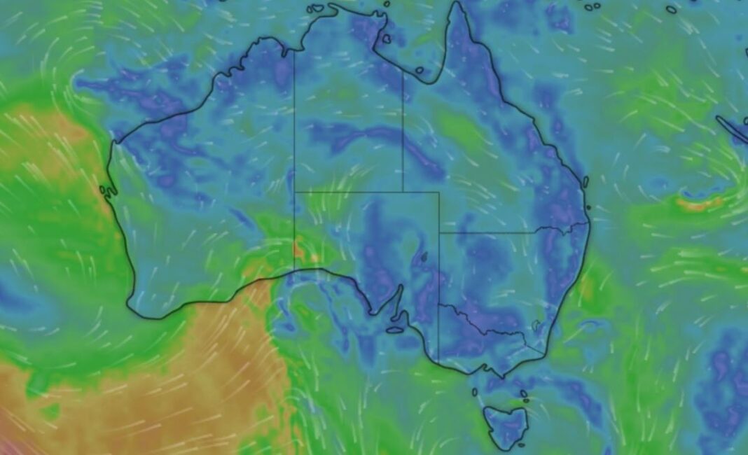 The east coast, including some parts of inland Queensland, are bracing for more storms. (Windy.com)