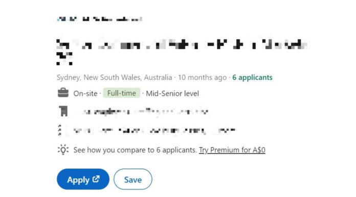 호주 구직자들, ‘유령 직업’에 대한 냉혹한 현실 직면하다 If a job has been advertised for more than a month, Ms Parker said it could be a sign it is a ghost job. Picture LinkedIn