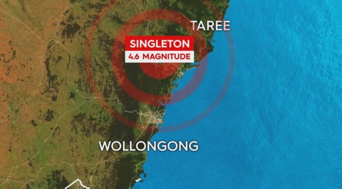 호주 NSW 헌터 지역, 4.6 규모 지진과 여진 발생 A 4.6 magnitude earthquake struck the NSW Hunter region early on April 23, 2025. (Nine)