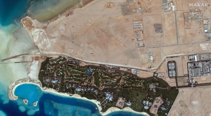 사우디아라비아 트로제나, 세계 최초 ‘수직 스키 빌리지’ 공개 A new Royal Palace is one of the few components of the NEOM megaproject to have been completed. Picture Maxar