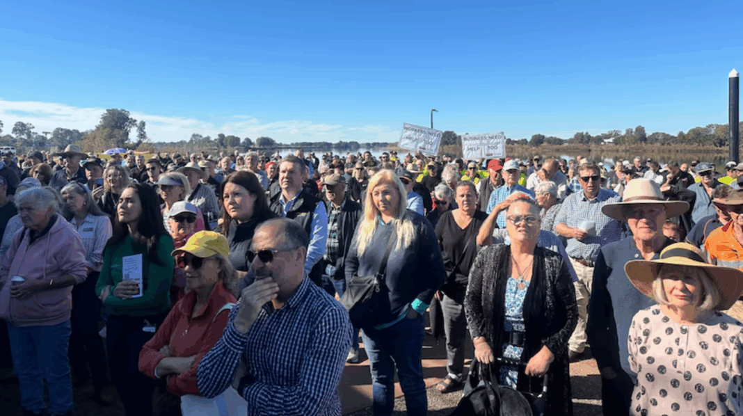 Thousands of Mid North Coast residents gathered by the banks of the Manning River. (ABC Mid North Coast Marina Trajkovich)