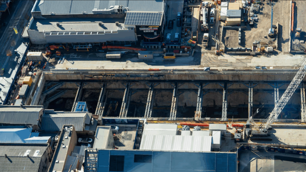 Excavation work for Sydney Metro West at Parramatta has been taking place for the past two years. (ABC News Patrick Thomas)