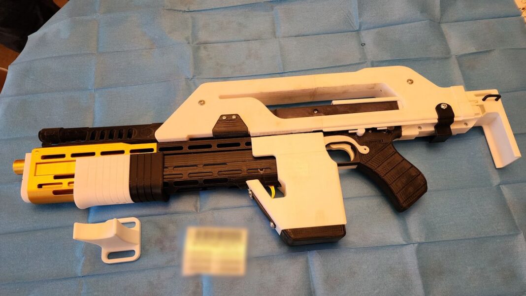 Police seized a 3D-printed gun as a part of the raid. (NSW Police)