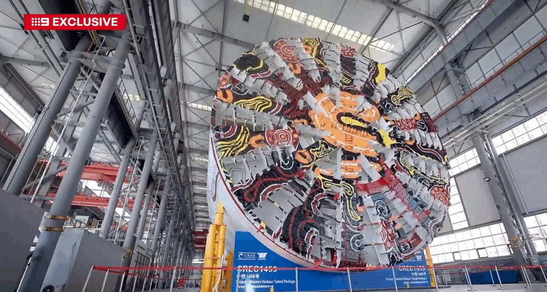 Two of the biggest tunnelling machines in the world are about to make the marathon journey from China to Sydney to carve out the city's second harbour road tunnel. (Nine)