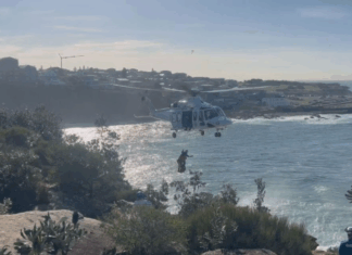 호주 시드니, 거센 파도에 휩쓸린 수영객 구조 The experienced swimmers found themselves in trouble in rough seas in Sydney's eastern suburbs. (9News)