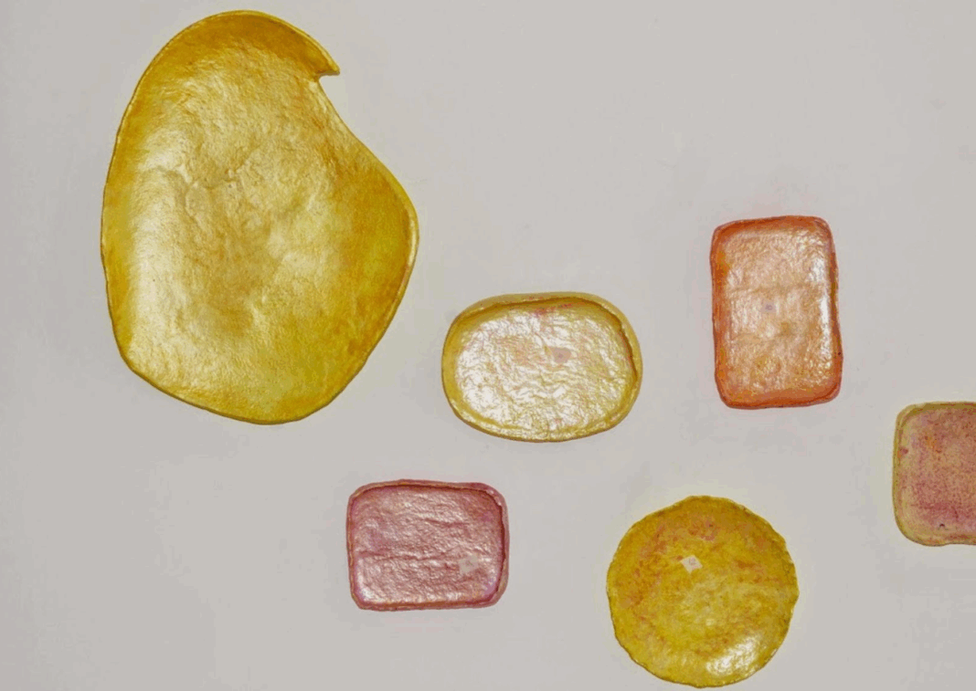 Jane Lennon, Oversized Platters, paper, acrylic