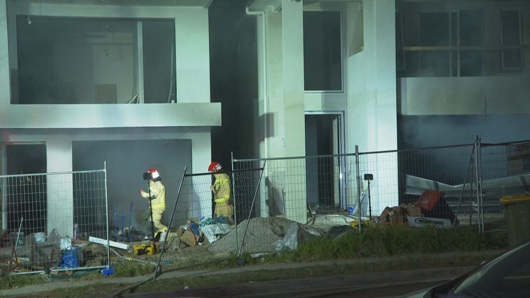 Firefighters and NSW Police were called to a house fire at a property on Greenacre Road in Greenacre at 12am today. (Nine)