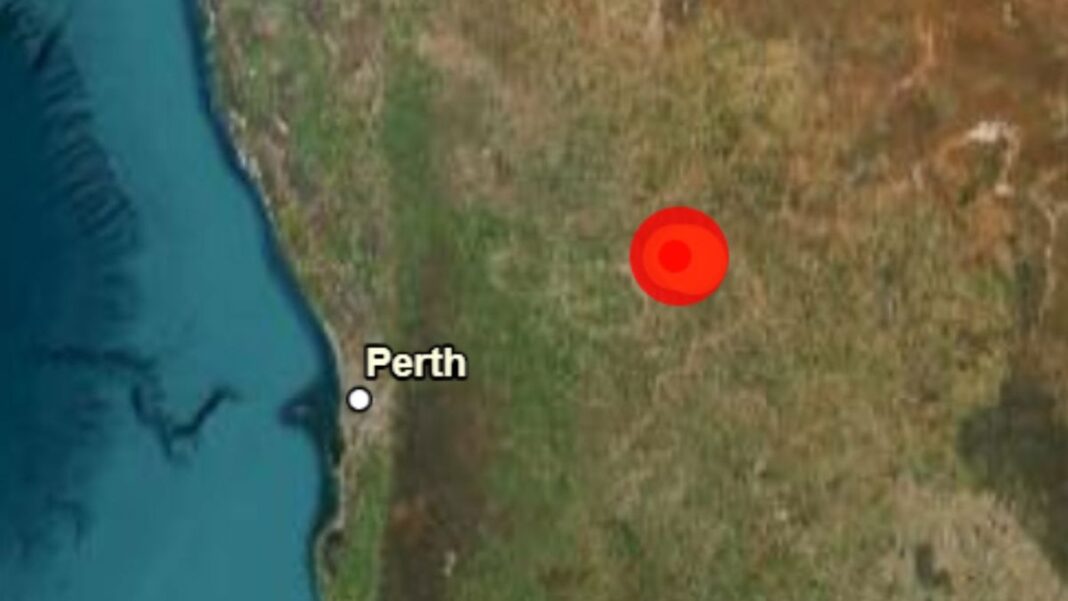The earthquake began about 180km north-east of Perth. (Geoscience Australia) (Supplied)_9news