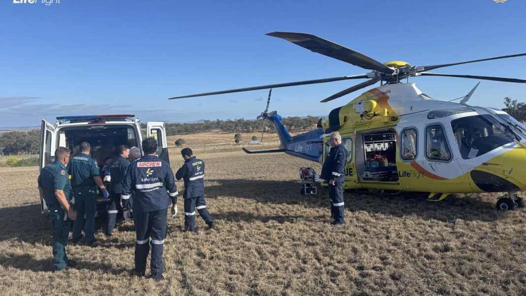 The woman was airlifted to hospital where she underwent multiple surgeries. Credit AAP