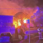 09.Jordan Shanks’ Bondi home on fire in 2022. (9News)