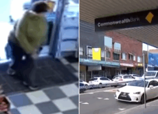 호주 여성 시드니 킹스크로브 커먼웰스은행에서 강도 시도 The woman allegedly robbed a local store before threatening bank workers. Credit 7NEWS