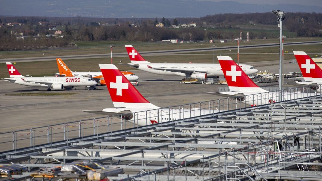 Geneva Airport in Switzerland, which is part of the Schengen Zone despite being outside of the EU. (AP)_9NEWS