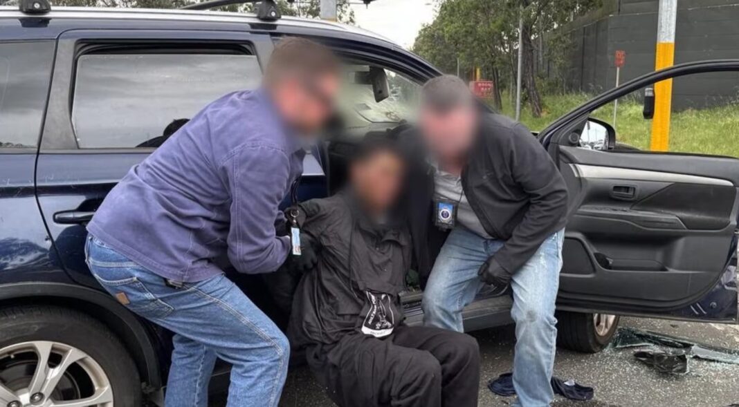Police allege the trio were en route to planned hit near a Revesby shopping centre. Picture NSW Police_news.com.au