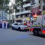 8.Emergency services on the scene on Walker Street, Rhodes. Picture news.com.au