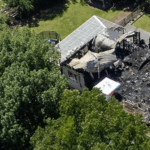 9.An aerial image of the scene of the fire. (Adele Rycroft)_9NEWS