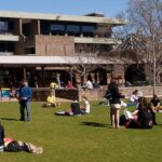 9.Sydney, Australia – August 17, 2012 Students and graduates converge on a lawn before the University of New South Wales (UNSW) library on a clear winter morning. (Getty)_9news