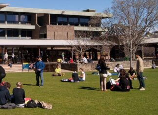 호주, 10만 명 호주 학생 부채 수십억 달러 탕감 Sydney, Australia - August 17, 2012 Students and graduates converge on a lawn before the University of New South Wales (UNSW) library on a clear winter morning. (Getty)_9news