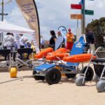 4.The Australian-first pilot features accessible beach amenities including beach wheelchairs and walkers. (Facebook)_9news