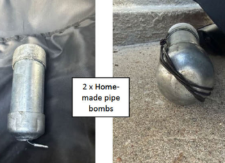 시드니 본다이 총격 사건 새 혐의 공개 .Two of the homemade bombs found at the scene in Bondi. (Supplied)_9news