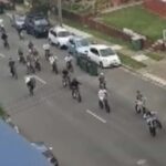 07.Footage from Cronulla shows electric mob on wheels charging down a main road. (Nine)