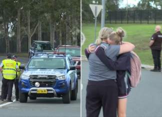 캠벨타운 TAFE, 총기 소지 여성 신고에 봉쇄… Hundreds of students were ordered to hide under desks and tables following a reported sighting of a woman carrying a gun. Credit 7NEWS