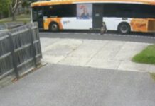 멜버른 초등학생, 버스 문에 끼인 채 도로에 350m 끌려가 The 12-year-old became caught in the automatic bus doors on March 16. His mother released the vision on social media. (Instagram)_9news