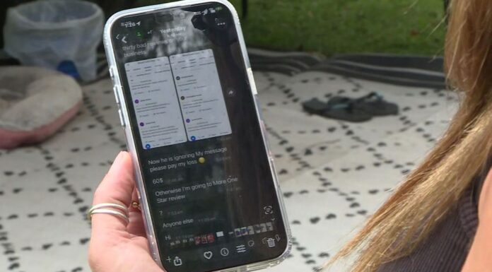시드니 사기꾼 온라인 리뷰 조작으로 이사 업체 협박 시도 Gina started getting suspicious text messages. (9News)