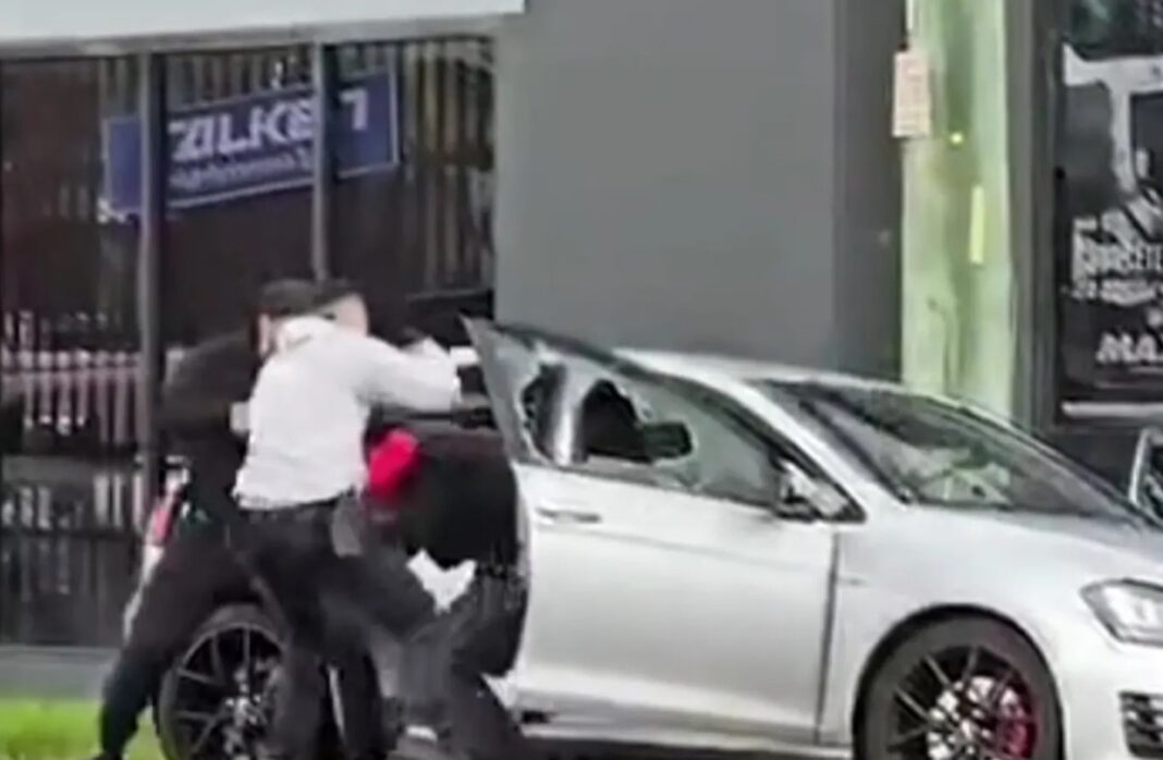 A driver has been pulled from his car at gunpoint by police in a dramatic arrest in Sydney’s south-west. 9News