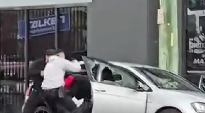 시드니 남서부 도로 한복판서 권총 겨눈 경찰… 칼부림 저항한 도주범 극적 체포 A driver has been pulled from his car at gunpoint by police in a dramatic arrest in Sydney’s south-west. 9News