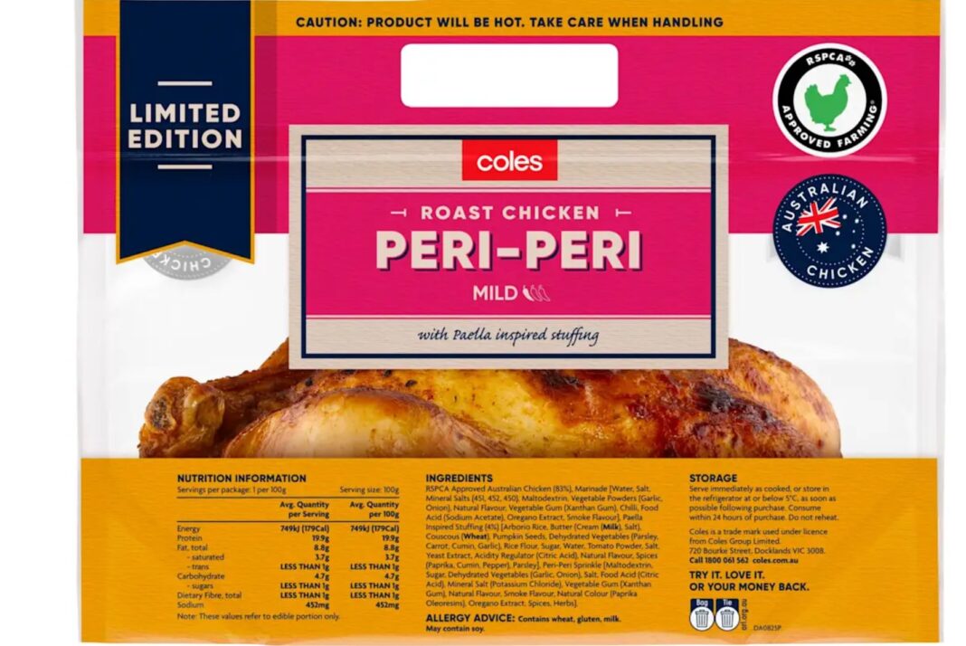 9.Coles is discontinuing its Peri-Peri roast chicken flavour. Coles_9news Coles is discontinuing its Peri-Peri roast chicken flavour. Coles_9news