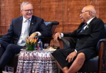 호주와 피지 국방 협정 직후 중국 미사일 시험발사 Prime Minister Anthony Albanese meets his Fijian counterpart Sitiveni Rabuka in Suva on Monday. Anthony Albanese_9news