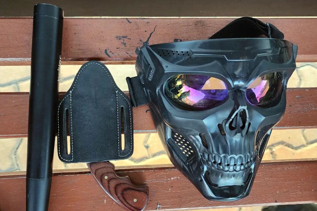 7.A mask was seized by police in a crime crackdown on the Sydney transport network. NSW Police_9NEWS A mask was seized by police in a crime crackdown on the Sydney transport network. NSW Police_9NEWS