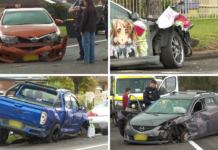 시드니 콜리턴(Colyton) 음주운전 추정 사고, 차량 8대 파손 The driver was allegedly drunk. Credit 7NEWS