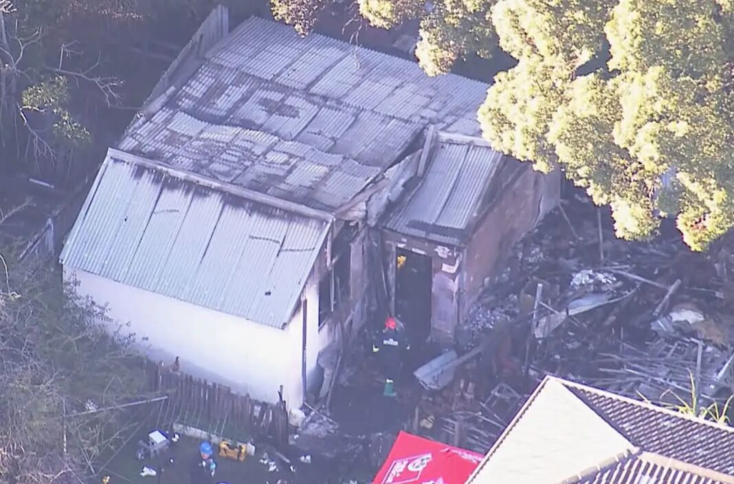 Fire had already torn through the granny flat by the time firefighters arrived. 9News