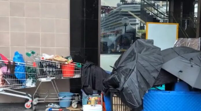 화려함 속 감춰진 그늘… 서큘러키 노숙 문제 ‘비상’ Clusters of makeshift shelters have continued to appear outside Sydney’s Circular Quay train station. Supplied_9news