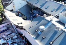시드니 울티모(Ultimo) 건물 붕괴로 2명 중상 Drone footage from the scene taken by Fire and Rescue NSW shows the full extent of the damage in Sydney. Fire and Rescue NSW_9news
