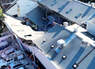 시드니 울티모(Ultimo) 건물 붕괴로 2명 중상 Drone footage from the scene taken by Fire and Rescue NSW shows the full extent of the damage in Sydney. Fire and Rescue NSW_9news