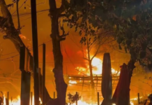 발리 식당 화재로 호주 가족 발 묶여 .The balloons exploded, causing a restaurant fire. (Seven)_news.com.au