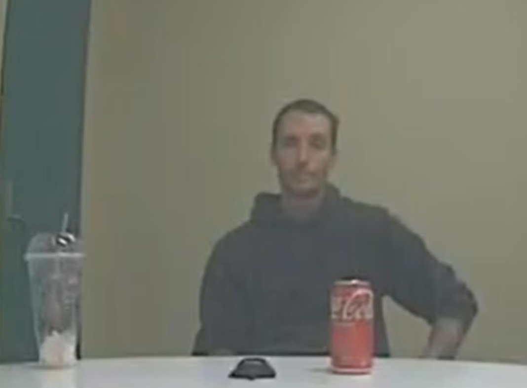 Stein pictured during an interview with police. Picture Supplied_news.com.au