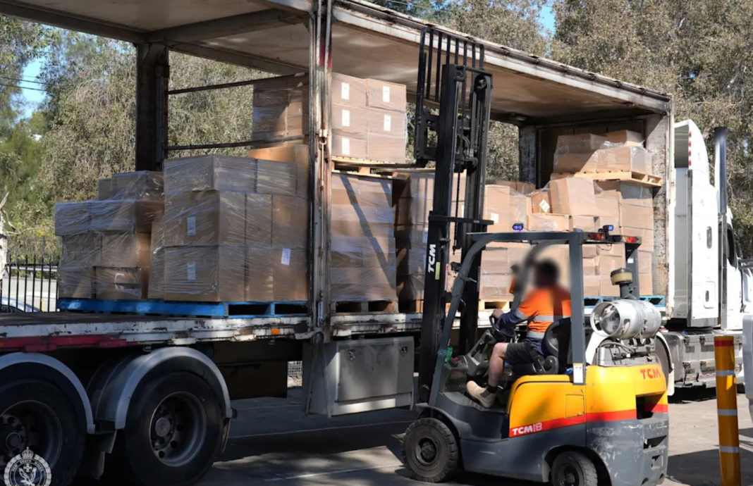 6.Million of illegal cigarettes were seized as well as loose-leaf tobacco and other illegal tobacco products. NSW Police_9news Million of illegal cigarettes were seized as well as loose-leaf tobacco and other illegal tobacco products. NSW Police_9news