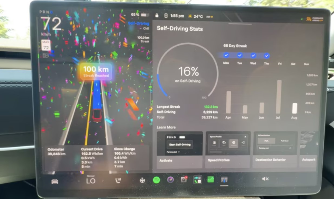 Tesla records self-driving “streaks” in its latest models._news.com.au
